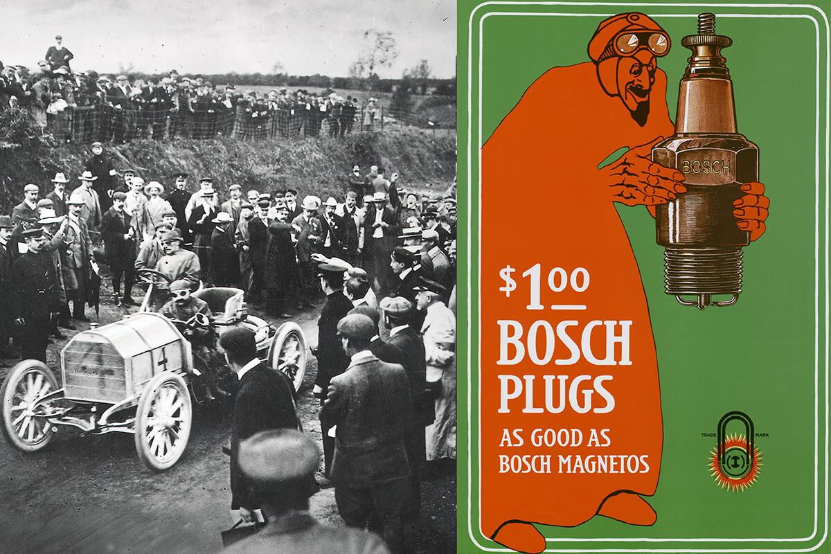 Camille Jenatzy később, mint „Vörös ördög” több Bosch hirdetésen is megjelent